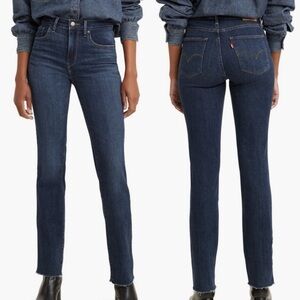 Levi’s 724 High Rise Straight Leg Raw Hem Jeans